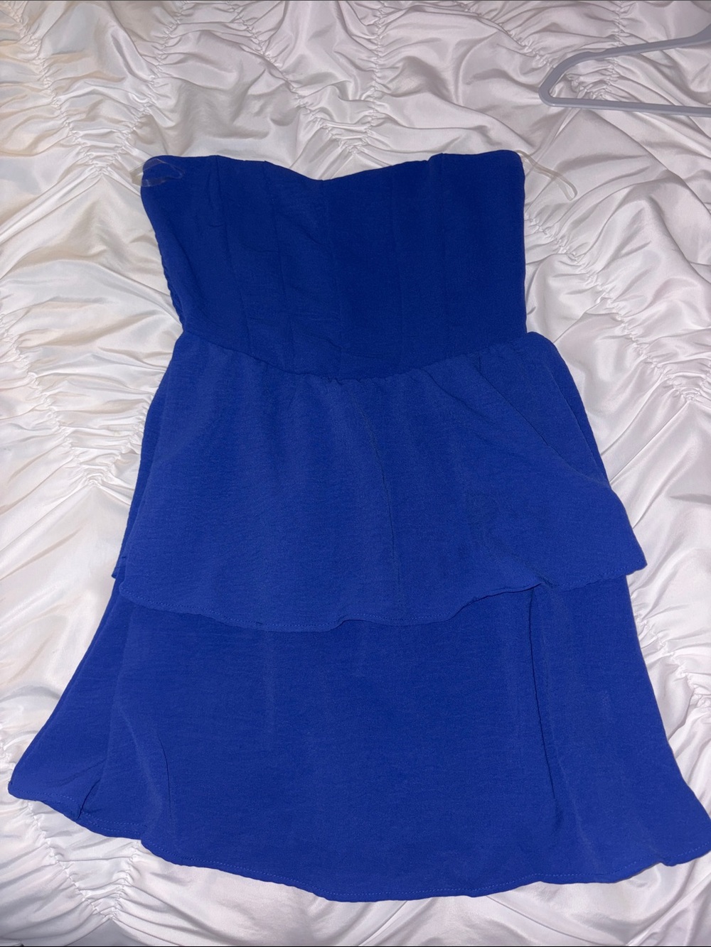 Strapless Tiered Blue Women's Dress - Dry Goods